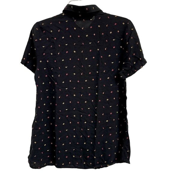 Harley Davidson Women's Black Short Sleeve Button Down Collar Shirt Top Size M - Picture 2 of 10